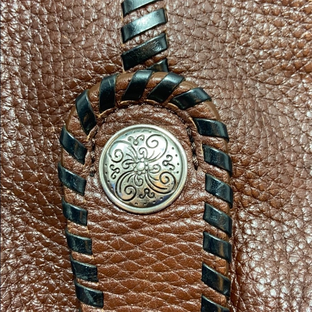 Auth Brighton Braided Handle Pebble Leather Purse - Picture 11 of 16